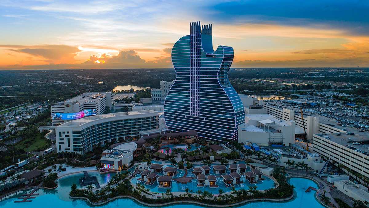 Hollywood Hard rock guitar hotel and casino.